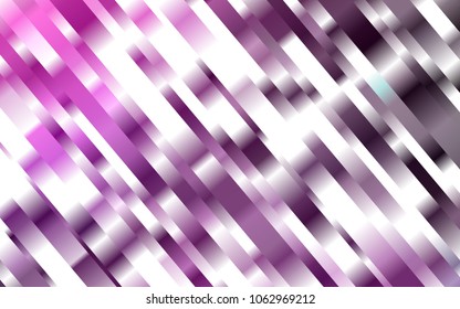 Dark Purple vector cover with long lines. Glitter abstract illustration with colored sticks. Smart design for your business advert.