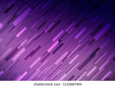 Dark Purple vector cover with long lines. Decorative shining illustration with lines on abstract template. The pattern can be used for websites.