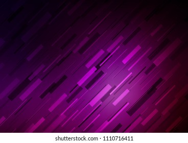 Dark Purple vector cover with long lines. Decorative shining illustration with lines on abstract template. Best design for your ad, poster, banner.