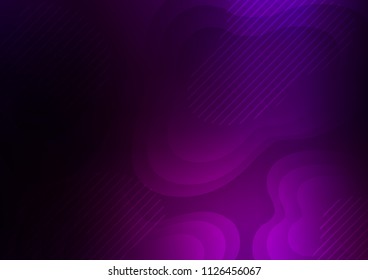 Dark Purple vector cover with long lines. Decorative shining illustration with lines on abstract template. The template can be used as a background.