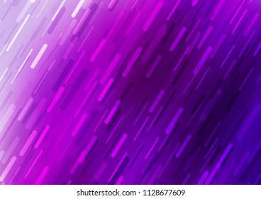 Dark Purple vector cover with long lines. Glitter abstract illustration with colored sticks. The pattern can be used for busines ad, booklets, leaflets