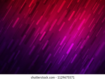 Dark Purple vector cover with long lines. Decorative shining illustration with lines on abstract template. Smart design for your business advert.