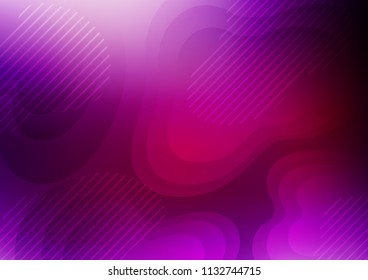 Dark Purple vector cover with long lines. Modern geometrical abstract illustration with staves. Smart design for your business advert.