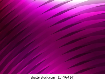 Dark Purple vector cover with long lines. Decorative shining illustration with lines on abstract template. Smart design for your business advert.