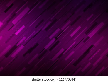 Dark Purple vector cover with long lines. Modern geometrical abstract illustration with staves. Smart design for your business advert.
