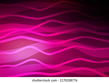 Dark Purple vector cover with long lines. Glitter abstract illustration with colored sticks. The template can be used as a background.