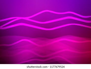 Dark Purple vector cover with long lines. Decorative shining illustration with lines on abstract template. Smart design for your business advert.