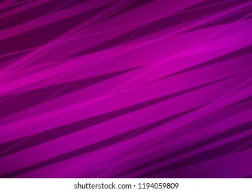 Dark Purple vector cover with long lines. Decorative shining illustration with lines on abstract template. Smart design for your business advert.