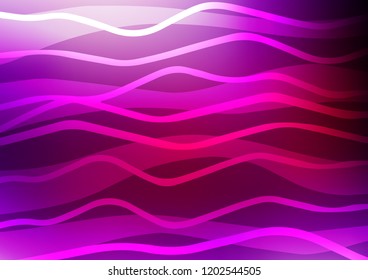 Dark Purple vector cover with long lines. Lines on blurred abstract background with gradient. The pattern can be used as ads, poster, banner for commercial.
