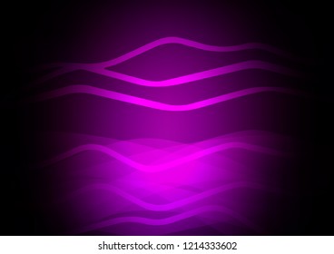 Dark Purple vector cover with long lines. Decorative shining illustration with lines on abstract template. The pattern can be used as ads, poster, banner for commercial.