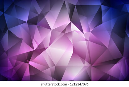 Dark Purple vector cover in polygonal style. Glitter abstract illustration with triangular shapes. Pattern can be used for websites.