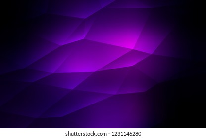 Dark Purple vector cover in polygonal style. Decorative design in abstract style with triangles. Smart design for your business advert.