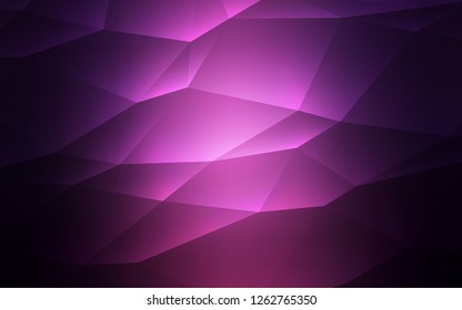 Dark Purple vector cover in polygonal style. Triangles on abstract background with colorful gradient. Best design for your ad, poster, banner.