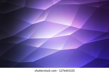 Dark Purple vector cover in polygonal style. Illustration with set of colorful triangles. Best design for your ad, poster, banner.