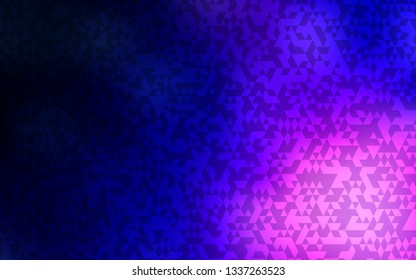 Dark Purple vector cover in polygonal style. Glitter abstract illustration with triangular shapes. Pattern can be used for websites.