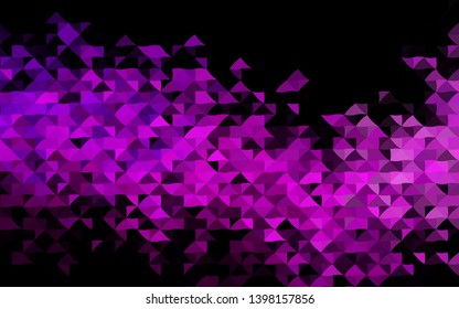 Dark Purple vector cover in polygonal style. Glitter abstract illustration with triangular shapes. Best design for your ad, poster, banner.