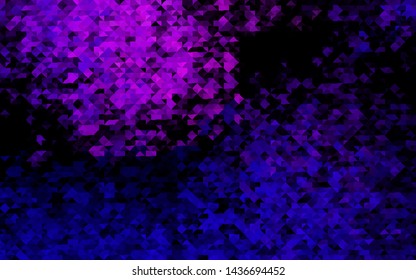 Dark Purple vector cover in polygonal style. Abstract gradient illustration with triangles. Pattern can be used for websites.