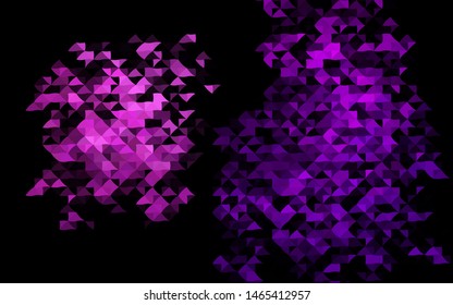 Dark Purple vector cover in polygonal style. Decorative design in abstract style with triangles. Pattern for busines ad, booklets, leaflets