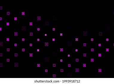 Dunkelviolette Vektorgrafik im polygonalen, runden Stil. Moderne abstrakte Illustration mit bunten Kreisen, Rechtecken. Muster für Werbespots.