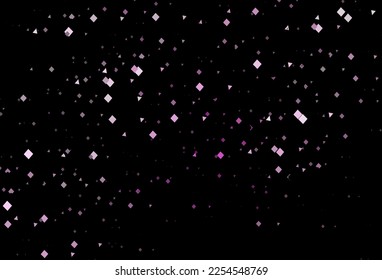 Dark purple vector cover in polygonal style with circles. Glitter abstract illustration with spheres, squares, lines. Pattern can be used for websites.