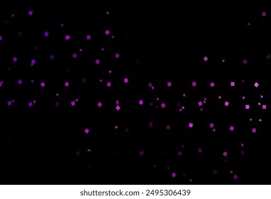 Cubierta de Vector púrpura oscuro en estilo poligonal con círculos. Círculos, líneas, rombo con gradiente colorido. Patrón se puede utilizar para los Sitios web.