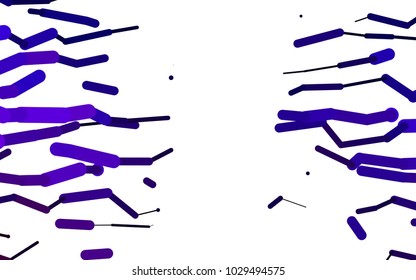 Dark Purple vector cover with rounded stripes. Modern geometrical abstract illustration with staves. The pattern can be used as ads, poster, banner for medicine.