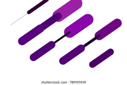 Dark Purple vector cover with rounded stripes. Glitter abstract illustration with colored sticks. The pattern can be used for websites.