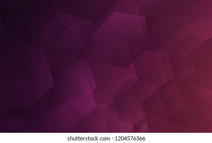 Dark Purple vector cover with set of hexagons. Illustration with set of colorful hexagons. New template for your brand book.