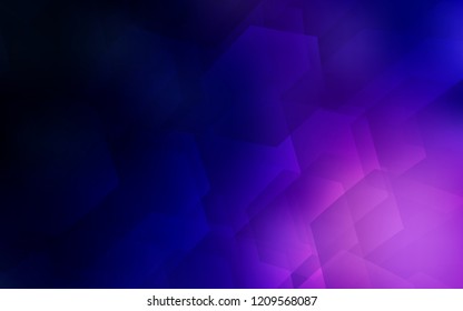 Dark Purple vector cover with set of hexagons. Illustration of colored hexagons on white surface. New template for your brand book.