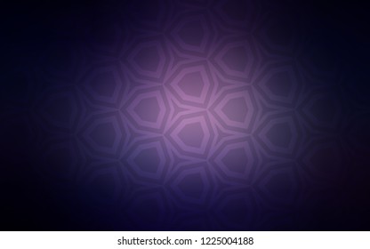 Dark Purple vector cover with set of hexagons. Colorful hexagons on blur backdrop. New template for your brand book.