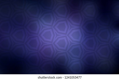 Dark Purple vector cover with set of hexagons. Glitter abstract illustration in hexagonal style. Pattern for landing pages.