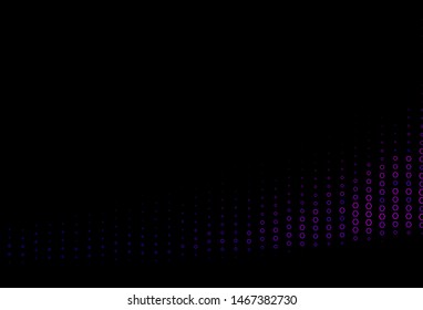 Dark Purple vector cover with set of hexagons. Glitter abstract illustration in hexagonal style. New template for your brand book.
