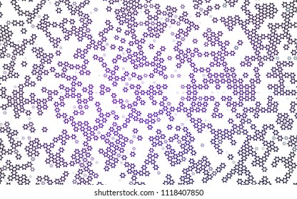 Dark Purple vector cover with small and big stars. Shining colored illustration with stars. The pattern can be used for websites.