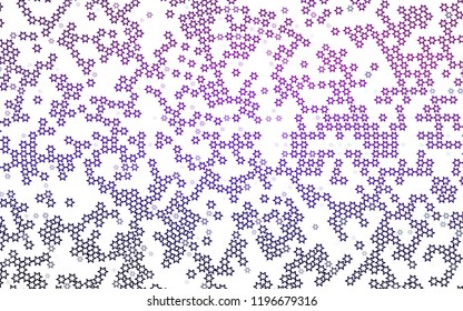 Dark Purple vector cover with small and big stars. Shining colored illustration with stars. Smart design for your business advert.