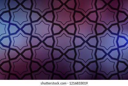 Dark Purple vector cover with small and big stars. Blurred decorative design in simple style with stars. Best design for your ad, poster, banner.