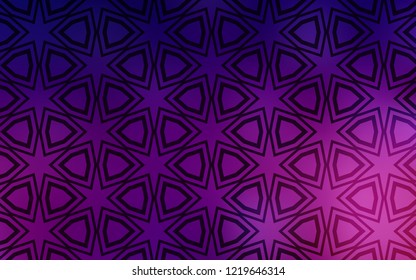 Dark Purple vector cover with small and big stars. Blurred decorative design in simple style with stars. Template for sell phone backgrounds.