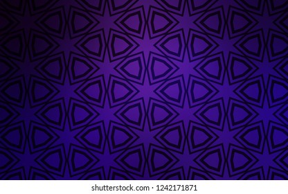 Dark Purple vector cover with small and big stars. Decorative illustration with stars on abstract template. Best design for your ad, poster, banner.