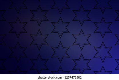 Dark Purple vector cover with small and big stars. Decorative illustration with stars on abstract template. Best design for your ad, poster, banner.