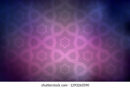 Dark Purple vector cover with small and big stars. Stars on blurred abstract background with gradient. Pattern for wrapping gifts.