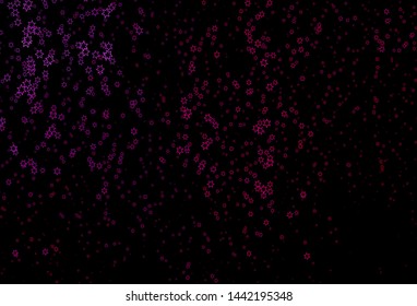 Dark Purple vector cover with small and big stars. Stars on blurred abstract background with gradient. The pattern can be used for wrapping gifts.