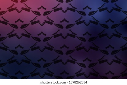 Dark Purple vector cover with small and big stars. Shining colored illustration with stars. Pattern for wrapping gifts.