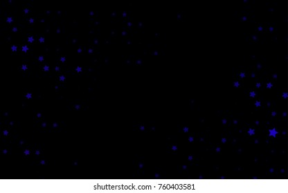 Dark Purple vector cover with small and big stars. Modern geometrical abstract illustration with stars. Best design for your ad, poster, banner.
