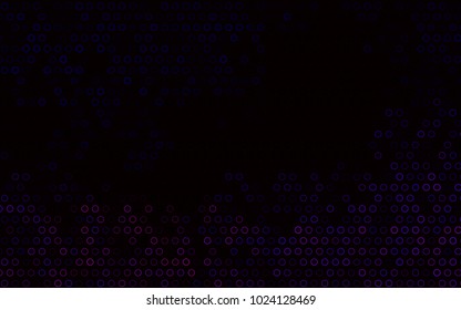 Dark Purple vector  cover with spots. Illustration with set of shining colorful abstract circles. The pattern can be used for ads, leaflets of liquid.