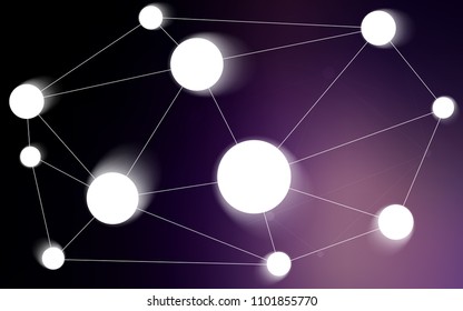 Dark Purple vector cover with spots, lines. Decorative design in abstract style with triangle structure. Pattern can be used as texture of wallpapers.