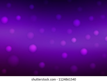 Dark Purple vector cover with spots. Glitter abstract illustration with blurred drops of rain. Beautiful design for your business natural advert.