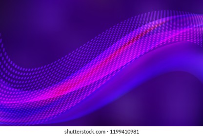 Dark Purple vector cover with spots, lines. Design with connection of dots and lines on colorful background. New template for your brand book.