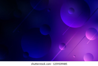 Dark Purple vector cover with spots. Blurred decorative design in abstract style with bubbles. Pattern can be used as texture of wallpapers.