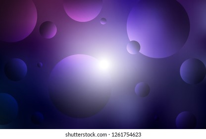 Dark Purple vector cover with spots. Glitter abstract illustration with blurred drops of rain. New design for ad, poster, banner of your website.