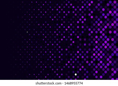 Dark Purple vector cover with spots. Illustration with set of shining colorful abstract circles. Template for your brand book.