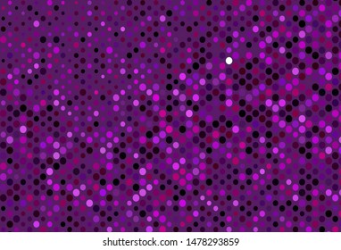 Dark Purple vector cover with spots. Glitter abstract illustration with blurred drops of rain. Pattern for beautiful websites.